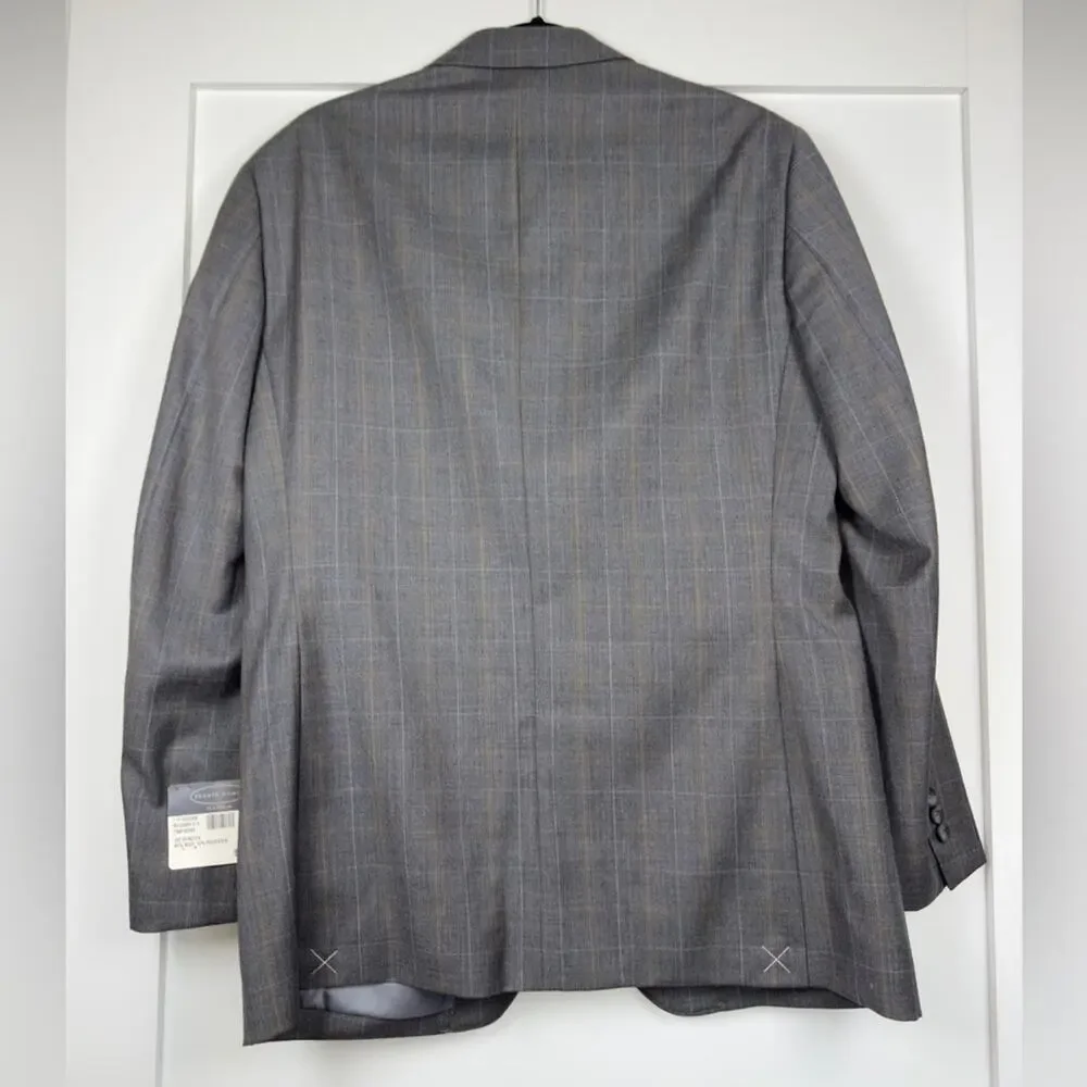 Pronto Uomo Platinum Men Two Button Gray Blazer Wool Blend Sport Coat Jacket 40R